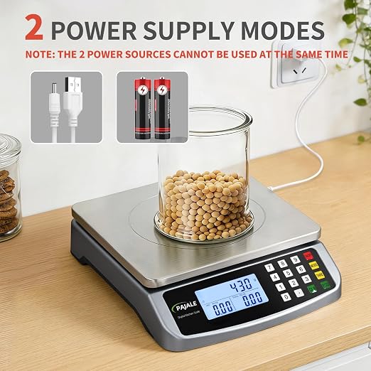 22lb/10kg Food Scale, Large Digital Kitchen Scale 0.02oz/0.5g Commercial Scale for Food 304 Stainless Steel Counting Scale for sourdough Bread Baking Cooking Meat Restaurant Vegetables Farm