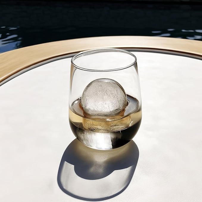 Ball Ice Cube Tray and Big Ice Cube Molds for Whiskey, Slow-Melting, 100% Silicone, No-Plastic, Easy Release, Ideal for Gifting and Elevating Cocktails (Charcoal, 4 Spheres & 6 Cubes)