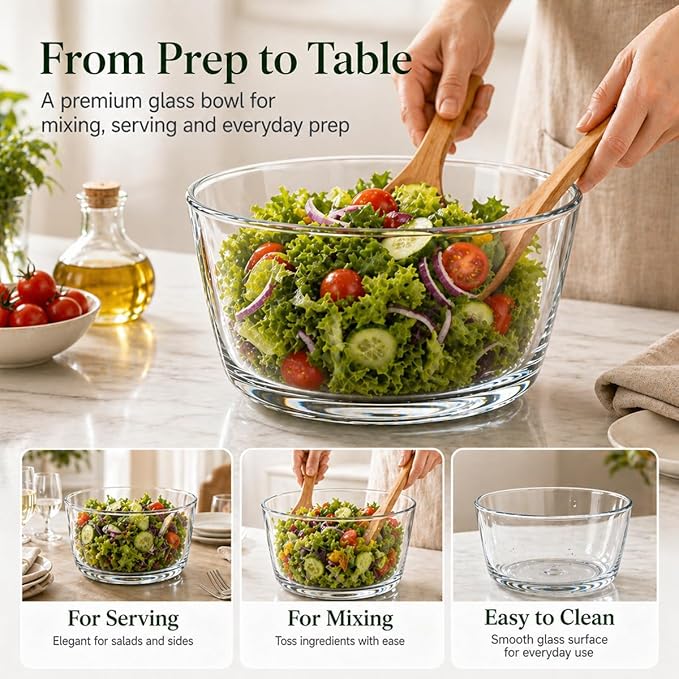 Glass Salad Spinner 3.2 Qt, Small Salad Spinner with Glass Bowl Removable Lid for Easy Cleaning Dishwasher Safe Glass Bowl Vegetable and Fruit Washer Dryer with Drain Spout Crank Handle Pink