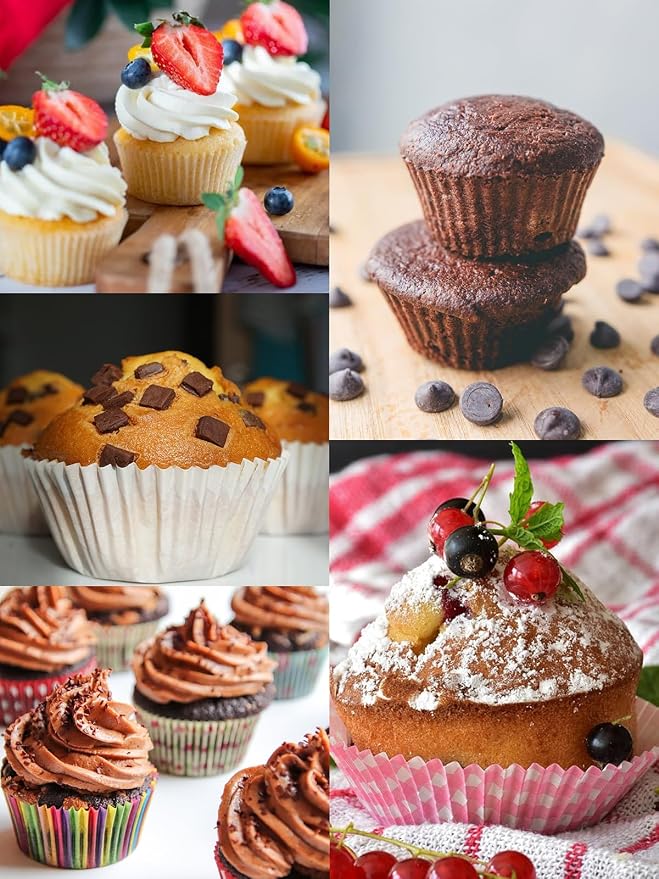 Walooza Nonstick 6-Cup Muffin Pan, Carbon Steel Cupcake Baking Tray, Small Cheesecake Pan for Toaster Oven, Easy Clean & Dishwasher Safe