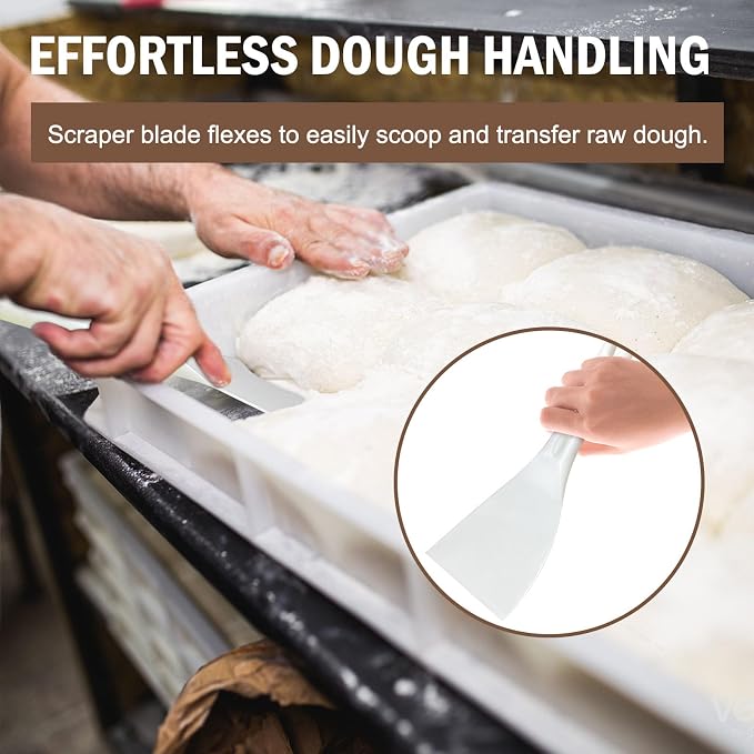 LRui Kitchen Professional Pizza Dough Scraper dough spatula,plastic flexible strip handle dough scraper(2 pack)