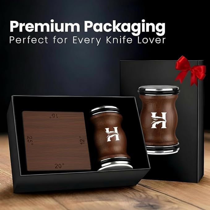 High Carbon Stainless Steel Rolling Knife Sharpener with 400, 1000 & 3000 Replacement Discs - Blunt Knife Sharpening Kit with 15 and 20 Degree Sharpening for Kitchen & Chef's Knives (CHOCOLATE)