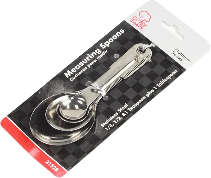 Measuring Spoons, 4 Piece Set, Stainless Steel