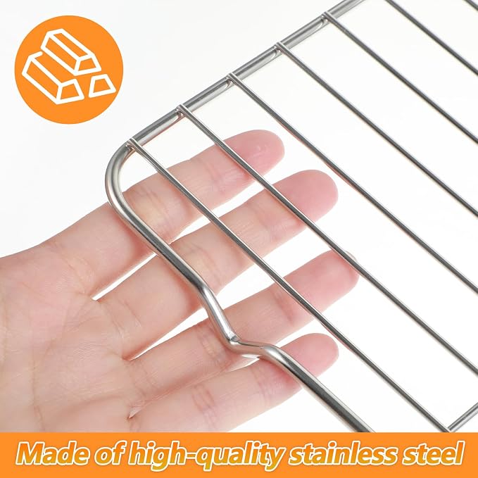 Small Cooling Rack, Stainless Steel Small Wire Rack for Cooking, Heavy Duty Small Baking Rack, with 4 Legs Rectangle Wire Cooking Racks for Meat, 5.3 X 8.46Inch