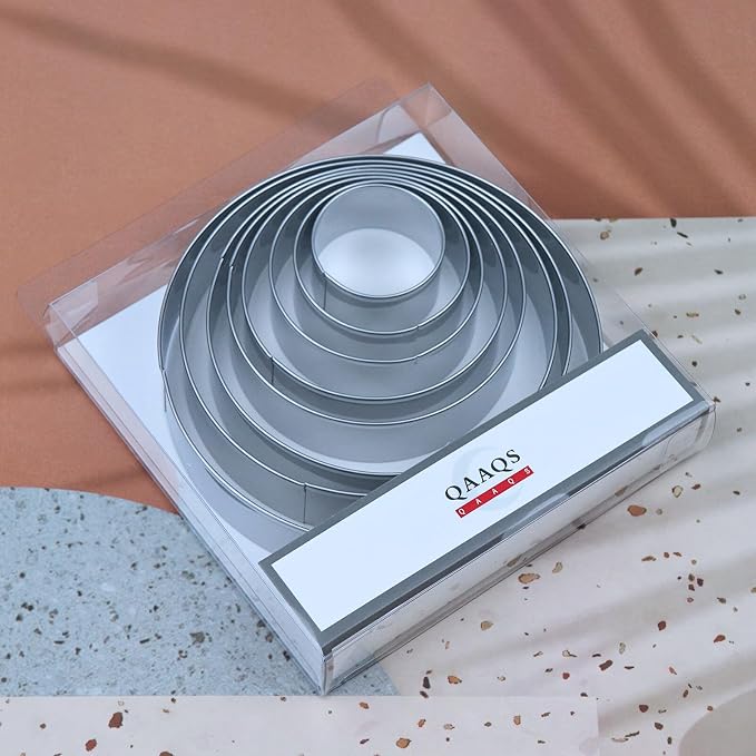 Circle Round Cookie Cutter Set 8-Piece 1.5" to 5" by QAAQS