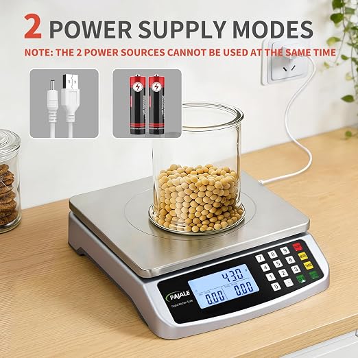 Large Food Scale 66 lb, Commercial Kitchen Scale 30kg with Price Computing, 0.05oz/1g, 304 Stainless Steel Digital Scale for sourdough Bread Baking Cooking Meat Restaurant Vegetables Farm