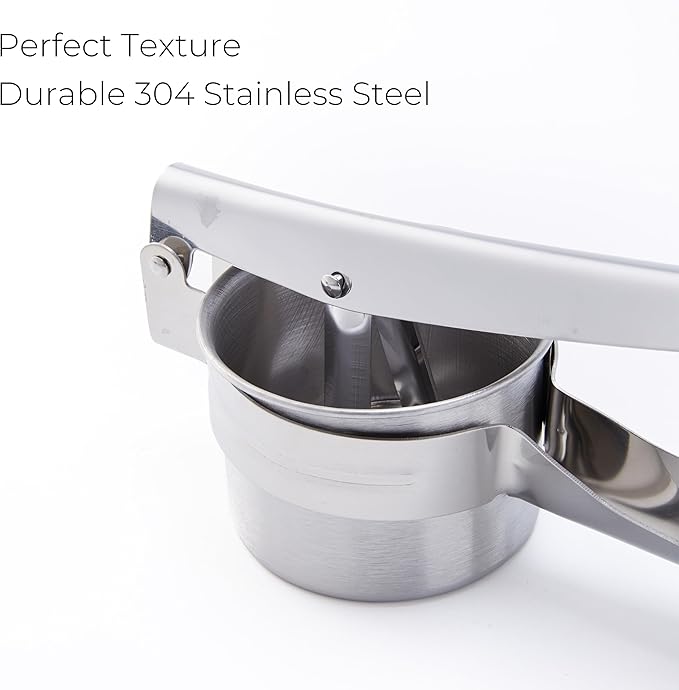 Stainless Steel Khuon Banh Lot Press – Multi-Purpose Potato Ricer, Cendol Maker, Spaetzle Press – Heavy-Duty Manual Food Strainer with 3 Interchangeable Discs for Rice, Vegetables, and Dough