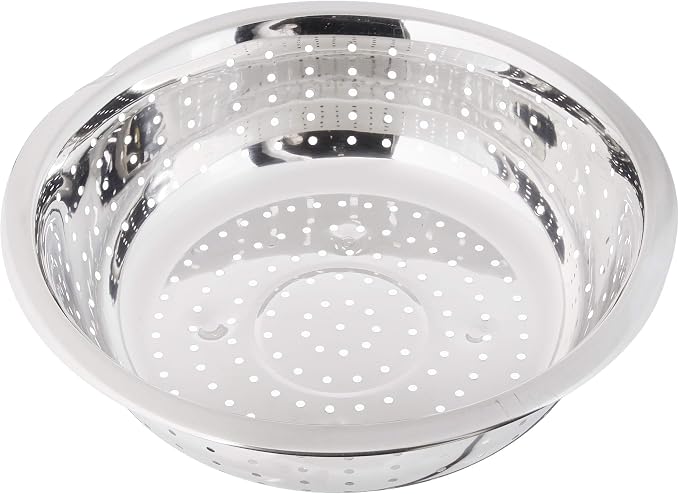 Winco Chinese Colander with 5mm Holes, 13-Inch, Stainless Steel, Medium