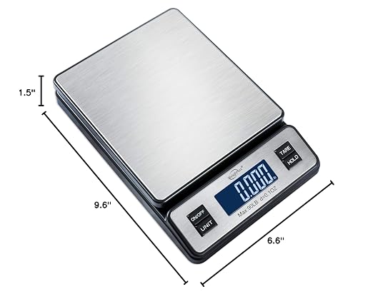 W-2809 90 LB X 0.1 OZ Durable Stainless Steel Digital Postal Scale,Shipping Scale with AC Adapter, (Pack of 10)