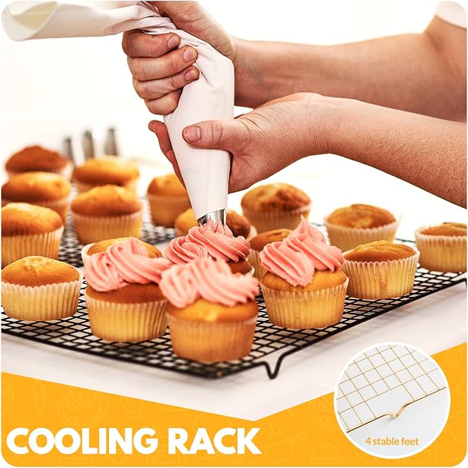 2 PCS Cooling Racks for Cooking and Baking, 15x10 Inches Stainless Steel Cooling Rack, Sheet Pan with Wire Rack for Baking Sheet, Bacon Rack Oven Safe Fits Jelly Roll Sheet Pan