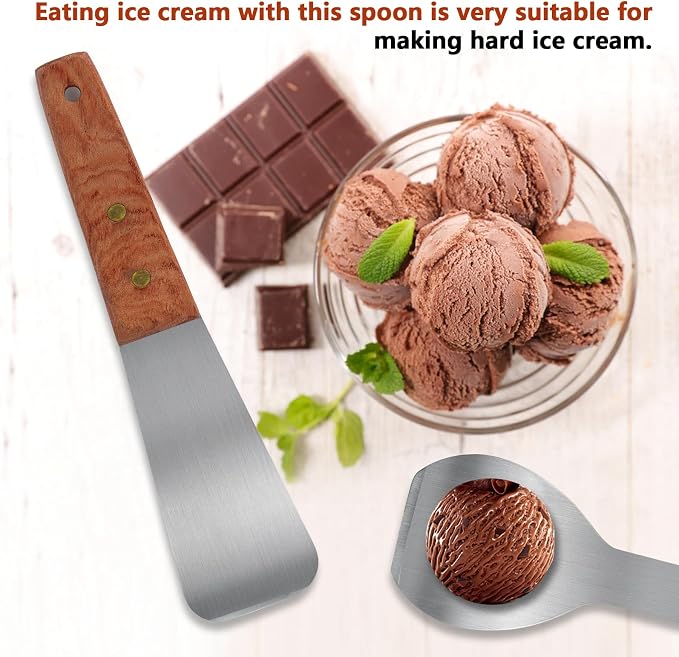Ice Cream Spade,Stainless Steel Ice Cream Shovel with Wooden Handle…