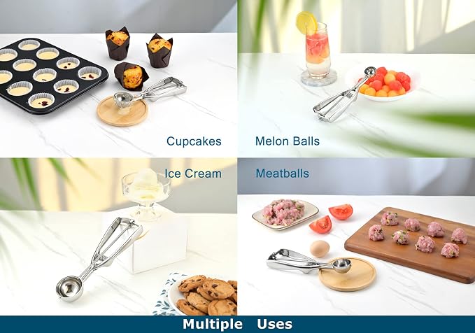 Professional 18/8 Stainless Steel Medium Cookie Scoop, Size 40