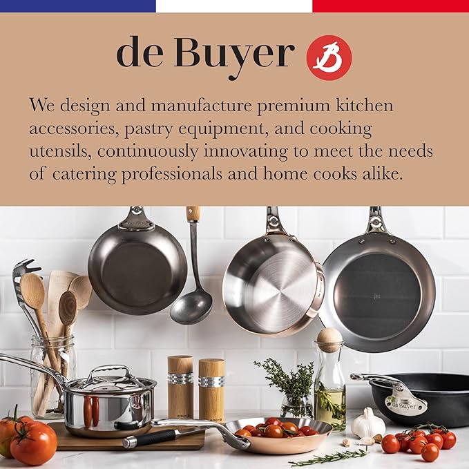 de Buyer Stainless Steel Measuring Scoops - Set of 4 - Measure & Combine Wet & Dry Ingredients - Easy to Use & Store - Dishwasher Safe