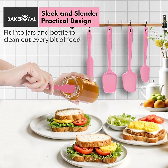 BakeRoyal Silicone Spatulas Set - Pink