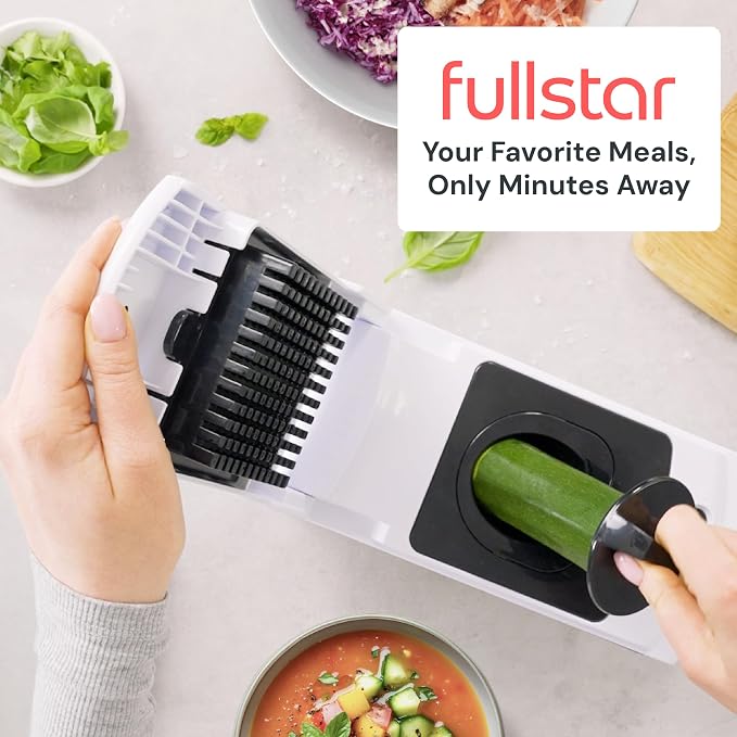 Fullstar Pro Original Vegetable Chopper - Chopper and Spiralizer - Food Chopper with Container, Fruit Cutter, Onion Dicer - All-in-One Prep Tool - Kitchen Gadgets and Gifts (2 in 1, White)