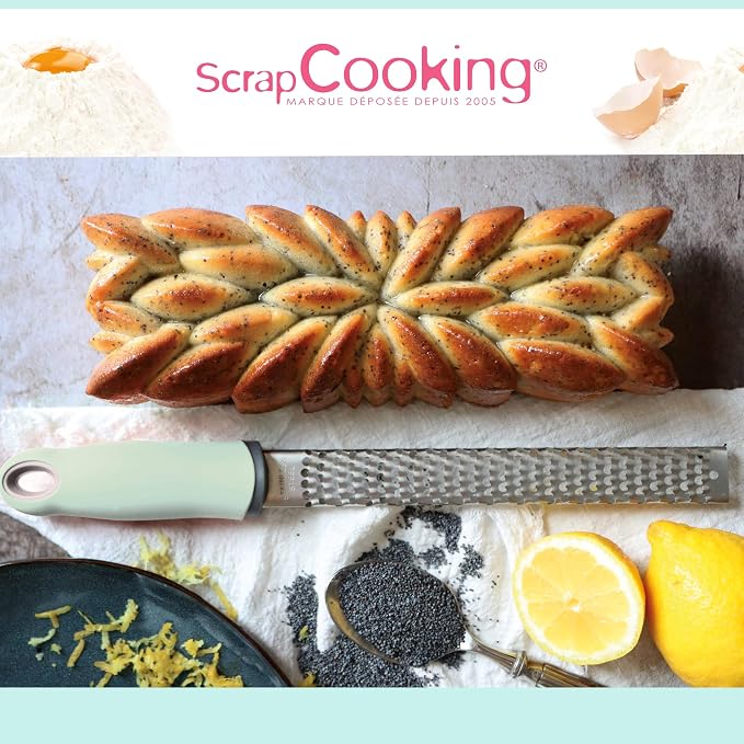 ScrapCooking 5148 Citrus Zester, Chocolate, Coconut, Cinnamon, Garlic, Ginger - Stainless Steel for Kitchen & Pastry - Lemon Zest, Orange
