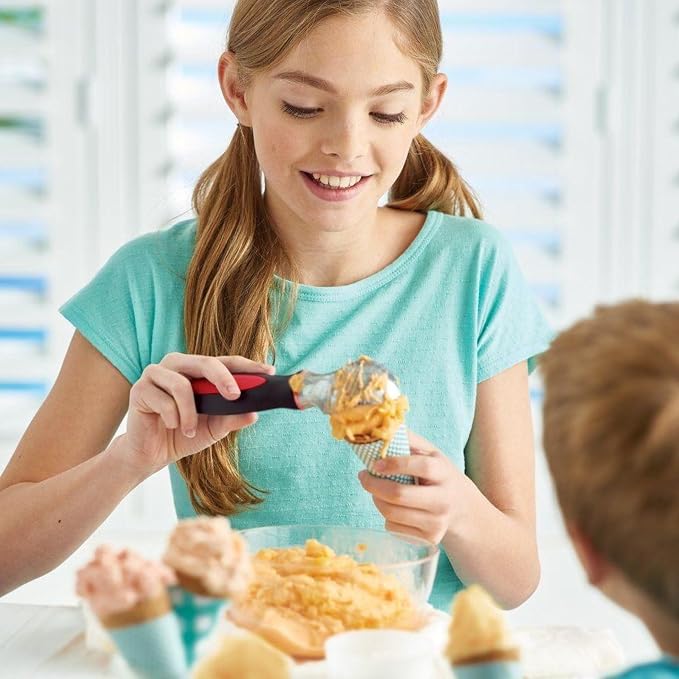Tupperware Ice Cream Scoop Black with Red Handle