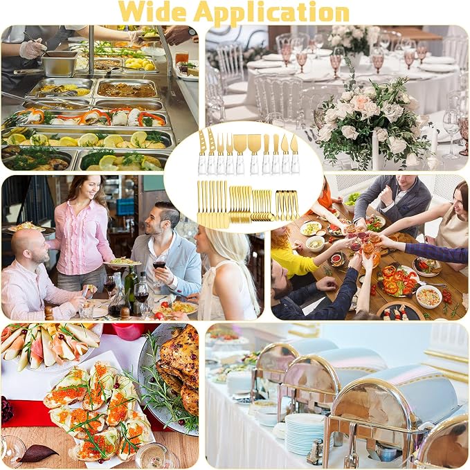 38 Pieces Gold Cheese Knife Set Marble Handle Butter Spatula Knives Cheese Spreader Cutter Cheese Shaver and Fork with Mini Serving Tongs Spoons and Fruit Forks for Charcuterie Board Accessories