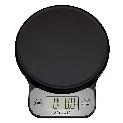 Escali Telero Digital Food Scale, Multi-Functional Kitchen Scale, Precise Weight Measuring and Portion Control, 7.62 x 6.1 x 1.28 inches, Black (T136)