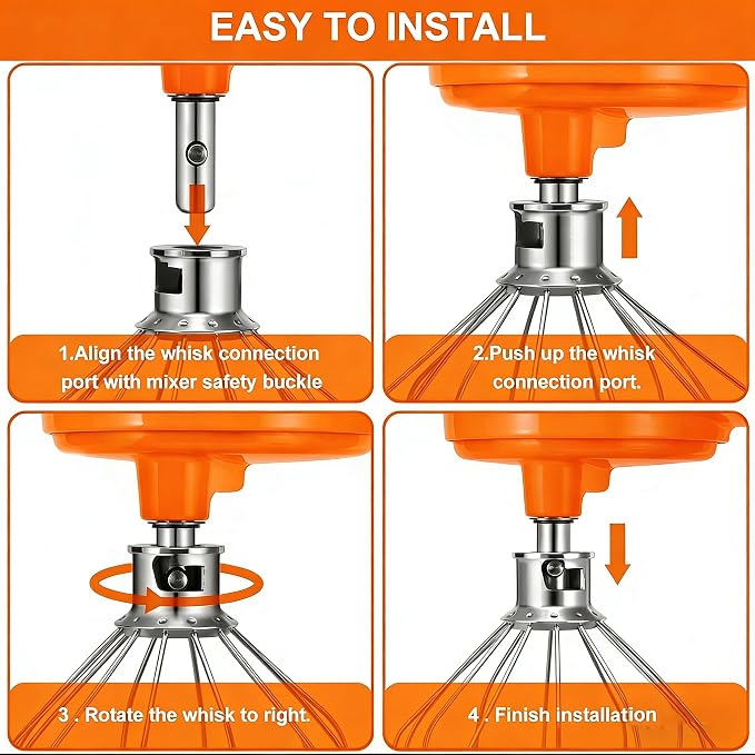 K45WW Whisk Attachment for KitchenAid 4.5 & 5 Qt Tilt-Head Mixers - Dishwasher Safe 6-Wire Stainless Steel Whip - Upgraded Heavy Duty Design for Fast Whipping Cream, Eggs, Frosting