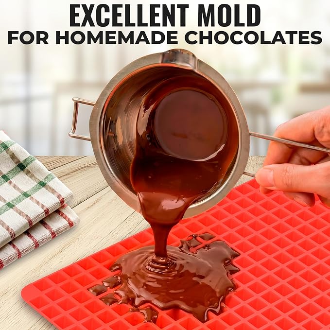 Silicone Pyramid Baking Mat, 16 x 11.42 in, Heat-Resistant (Red) | Pyramid Pan Silicone Baking Mat; Air Circulation Design; Flexible; Non-Slip; Dishwasher Safe; for Cooking, Roasting, and BBQ