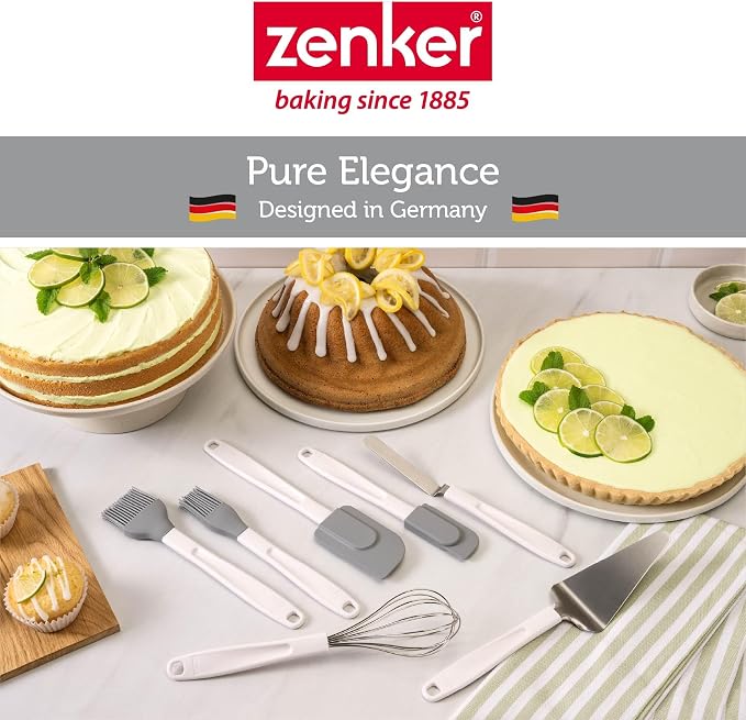 Zenker Pure Elegance Pastry Brush, Made of Silicone, for Spreading Glazes and Greasing, Heat Resistant up to 230 °C, Dishwasher Safe, Designed in Germany, Grey