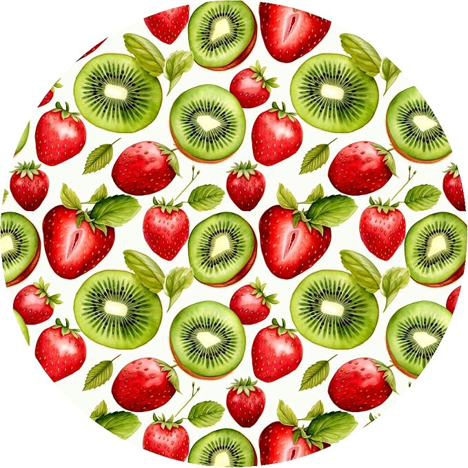 Andreas Silicone Jar Opener, Strawberry Kiwi – 6.25" Non-Slip Lid Gripper & Garlic Peeler, Food and Dishwasher Safe, Multi-Use, Durable Silicone & Fabric, Made in the USA, JO-621