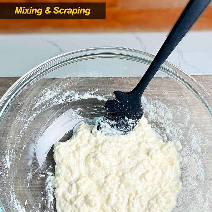 Silicone Spatula Scraper– Flexible Beater Blade Scraper for Stand Mixers & Egg Whisks, BPA-Free Rubber Spatulas for Mixing, Scraping & Baking,Heat Resistant & Seamless Design Cooking Utensils, Black