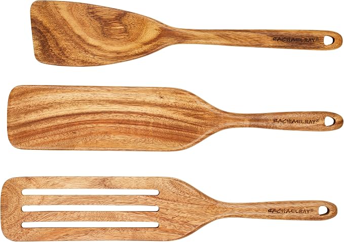 Rachael Ray Tools & Gadgets Kitchen/Cooking/Utensils Set, 3 Piece, Acacia Wood