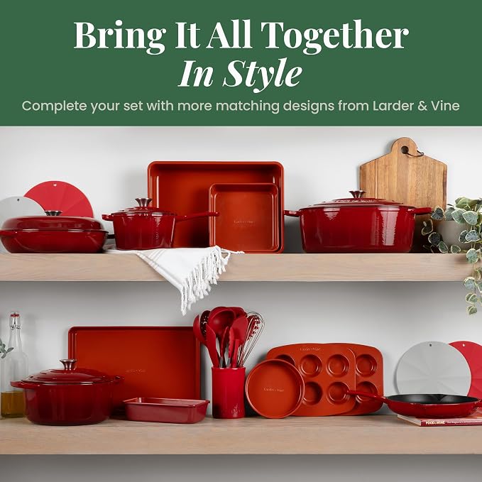 Larder & Vine Silicone Trivets for Hot Pots and Pans | Set of 4 Round Hot Pads for Kitchen | 7” & 9” Trivets for Hot Dishes | Heat-Resistant Silicone Mats for Kitchen Counter | Cabernet/French Gray
