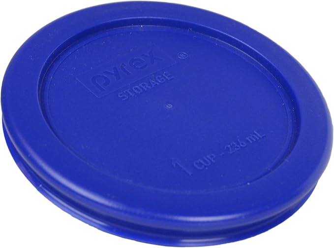 Pyrex 7202 1-Cup Glass Bowls With Cadet Blue Lids (4 Pack) - Made in USA | 7202-PC | Tempered Glass Construction | BPA-Free Plastic | Easy Clean Surface | Top-Rack Dishwasher Safe