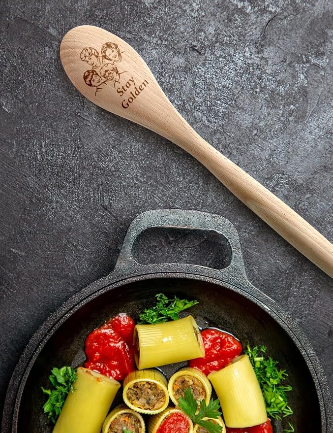 2PCS Funny Wooden Spoons for Cooking, Golden Girls Cooking Spoons for Women, Golden Girls TV Merchandise Show Gift, Kitchen Decor Accessories Housewarming Gifts for Woman Chef Fans