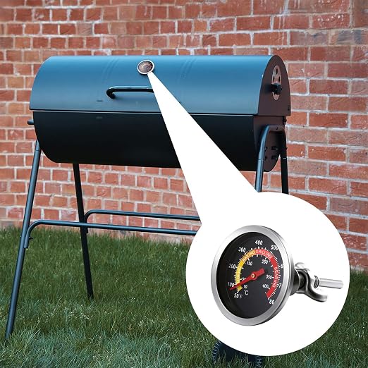 Frienda 6 Packs Charcoal Grill Temperature Gauge Thermometer Gauge Wood Barbecue Charcoal Grill Thermometer Heat Indicator for Lamb Beef Meat Cooking, 2-3/8 Inch Dial and 2-7/8 Inch Stem (Classic)