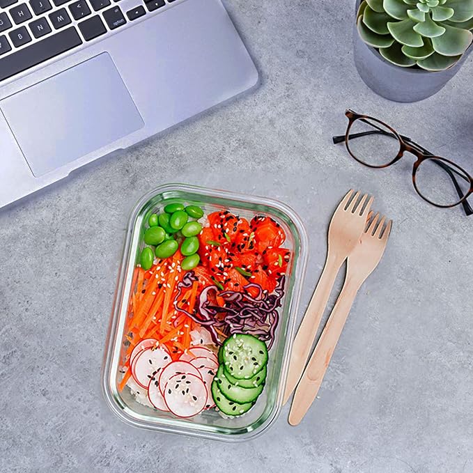 24 Pieces Glass Food Storage Containers Set, Red | Meal Prep Containers, BPA-Free, Airtight Glass Storage Containers with lids, Freezer, Microwave and Oven Safe