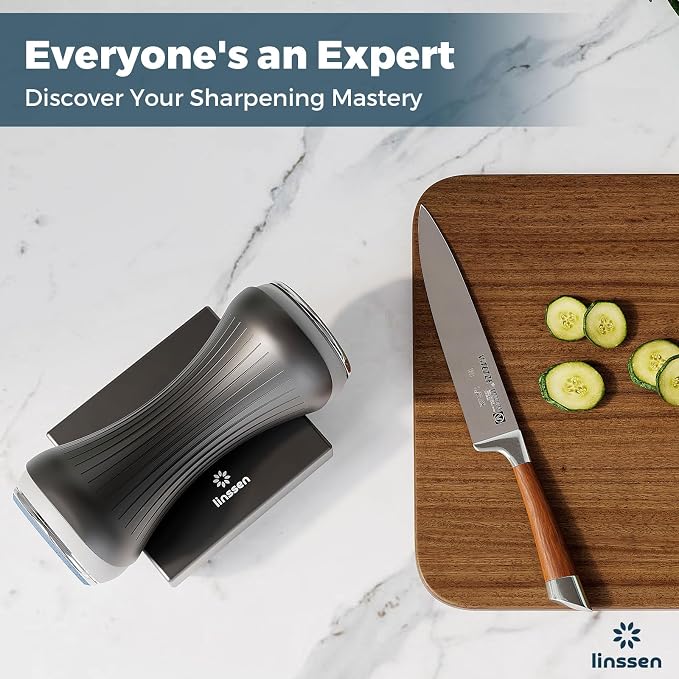 Rolling Knife Sharpener Kit, Aluminum Alloy Knife Sharpening System with Magnetic Base, Premium 4 Sharpening Angles Knife Sharpener Set with Industry Diamonds for All Chef and Kitchen Knives
