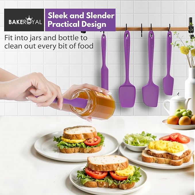 BakeRoyal Silicone Spatulas Set - Purple
