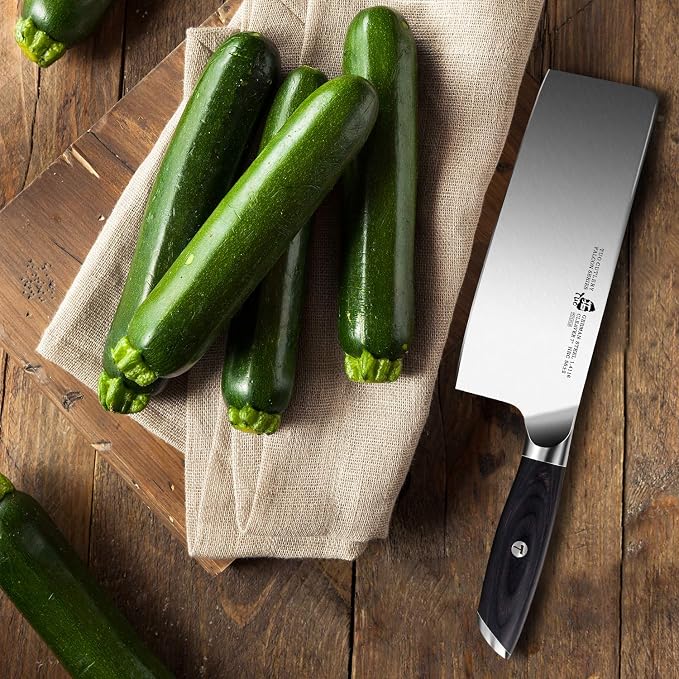 TUO Meat Cleaver Knife, 7 Inch Chopping Knife for Poultry & Vegetable, High Carbon German Stainless Steel, Ergonomic Pakkwood Handle with Gift Box - Falcon Series