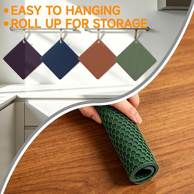 Silicone Trivets for Hot Dishes, BPA FreeNon-Slip Heat Resistant mat Countertop Protector, Silicone Pot Holders for Hot Pots and Pans, Food Grade Silicone Morandi