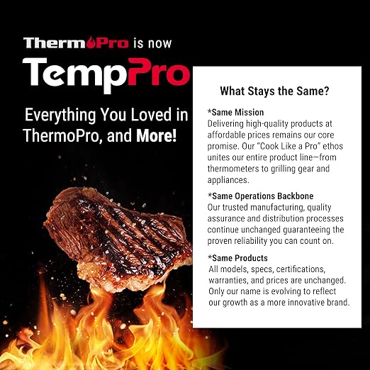 TempPro TP620 Instant Read Meat Thermometer Digital, Cooking Thermometer with Large Auto-Rotating LCD Display, Waterproof Food Thermometer Digital for Kitchen, BBQ, or Grill (Previously ThermoPro)