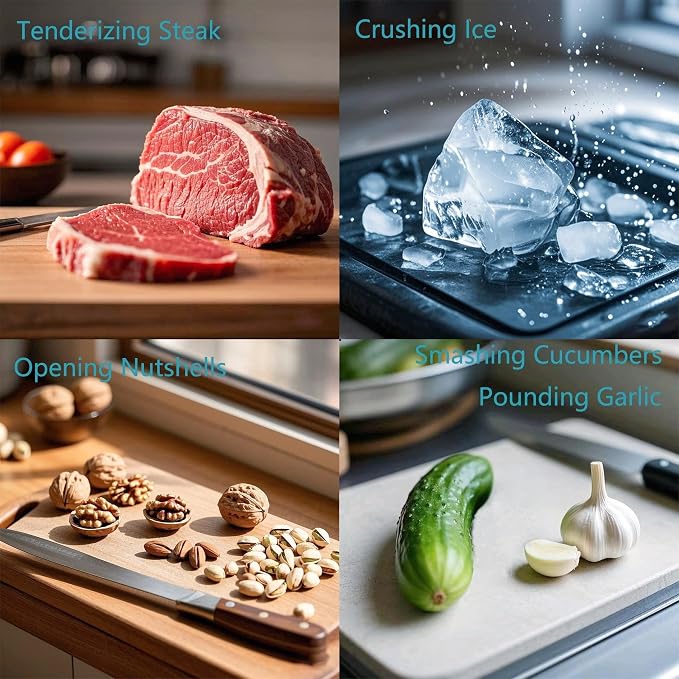 Meat Tenderizer Mallet,304 Stainless Steel , Kitchen Meat Mallet for Chicken, Veal Cutlet, Steak, Meat Pounder Flattener,Dishwasher Safe