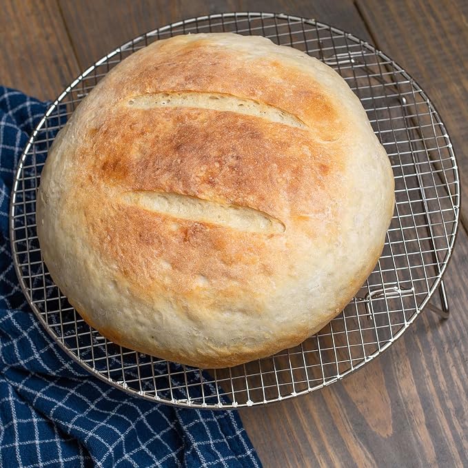 HARFINGTON 2pcs Round Cooking Rack 10.4-inch 201 Stainless Steel Cross Wire Barbecue Grill Net with 20mm Legs for Cooking Baking Steaming BBQ