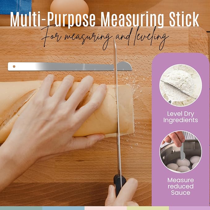 Nextop 14-Piece Stainless Steel Measuring Cups and Measuring Spoons Set with All Stackable Sizes and Leveler for Dry Ingredients, Complete Set for Kitchen & Baking Measuring Tools (Purple Set)
