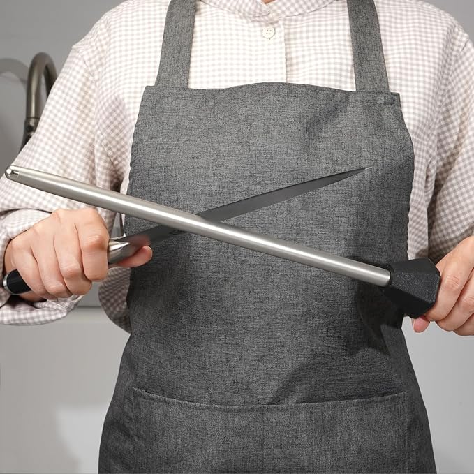 (a brand of SHARPAL) 110R 17.5-Inch/Rod L. 12-Inch Diamond Sharpening Steel Rod, Extra Fine 1200 Grit Sharpening Rod with Built-In Angle Guides, Kitchen Knife Sharpener Honing to Razor-Sharp