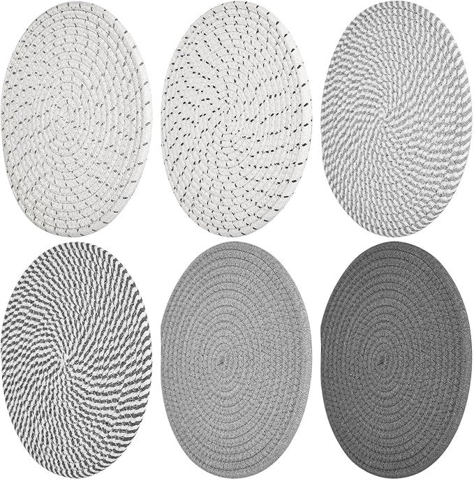 Billbotk 10" Trivets for Hot Dishes, Hot pots and Pans, Set of 6, Heat Resistant Pot Holders for Kitchen, Hot Pads for Countertops