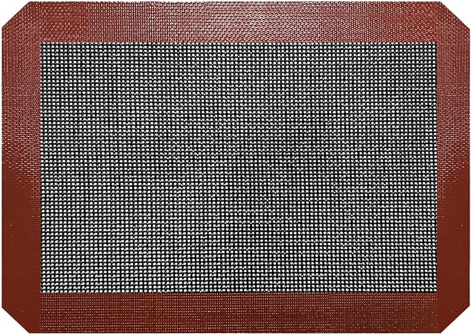 Small Silicone Baking Mats, Set of 4, 11-4/5x8-1/4 Inch Quarter Sheet Size, Non Stick, BPA Free, 1/4 Baking Sheet Pan Liner for Cookies, Macaron, Bread, Pastry, Toaster (Perforated)