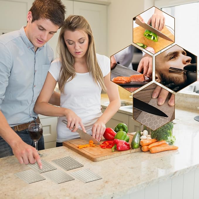 5 PCS Diamond Knife Sharpening Stones Set, 6×2.5" Diamond Sharpening Plates with Honeycomb Surface Plate for Scissors Knives Kitchen Tools, 200# 400# 600# 1000# 2000# Grit
