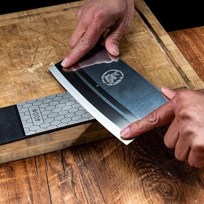Diamond Sharpening Stone, Knife Sharpener Stone Whetstone Honeycomb Surface Plate with Non-slip Base for Pocket Knives Scissors (320/400/600/1000/1500/2000/3000 Grit,with Angle Guide and Leather)
