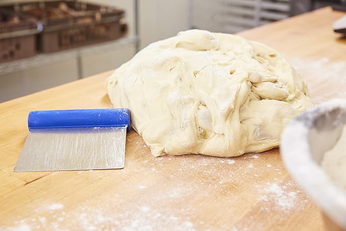 Matfer Bourgeat Stainless Steel Bench Scraper & Multi-Purpose Dough Cutter, Straight Edge, Flexible Edge