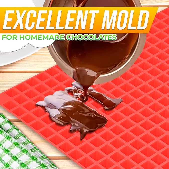 Silicone Baking Mat with Red Pyramid Fat-Draining Design — Non Stick Baking Mat 16 x 11.5" for Oven, Bacon, Roasting Meats, BBQ and Pastry — Food-Grade, Flexible and Dishwasher-Safe Reusable Pan Liner