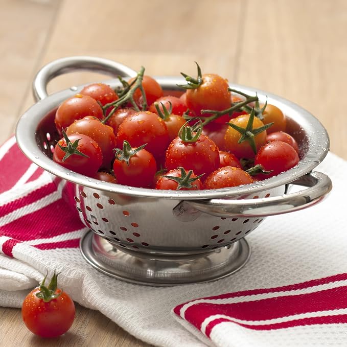 ExcelSteel Colander Set Stainless Steel | Nesting Design | Mirror Polished | Oversized Handles | 1-4 Quart, Set of 3